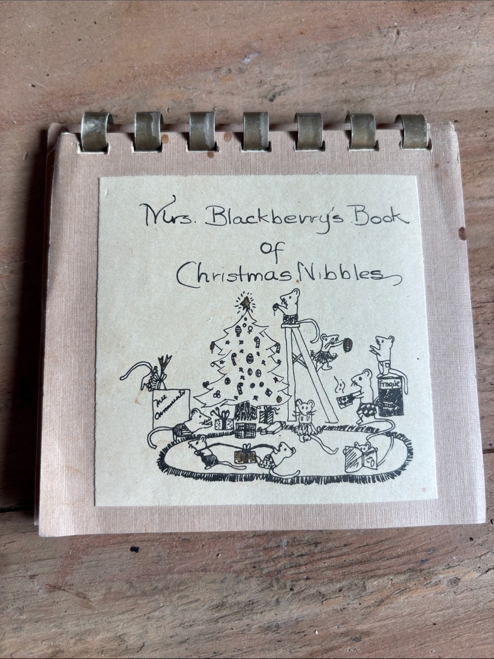 Mrs. Blackberry's Book of Christmas Nibbles - Beige Spiral Recipe Book
